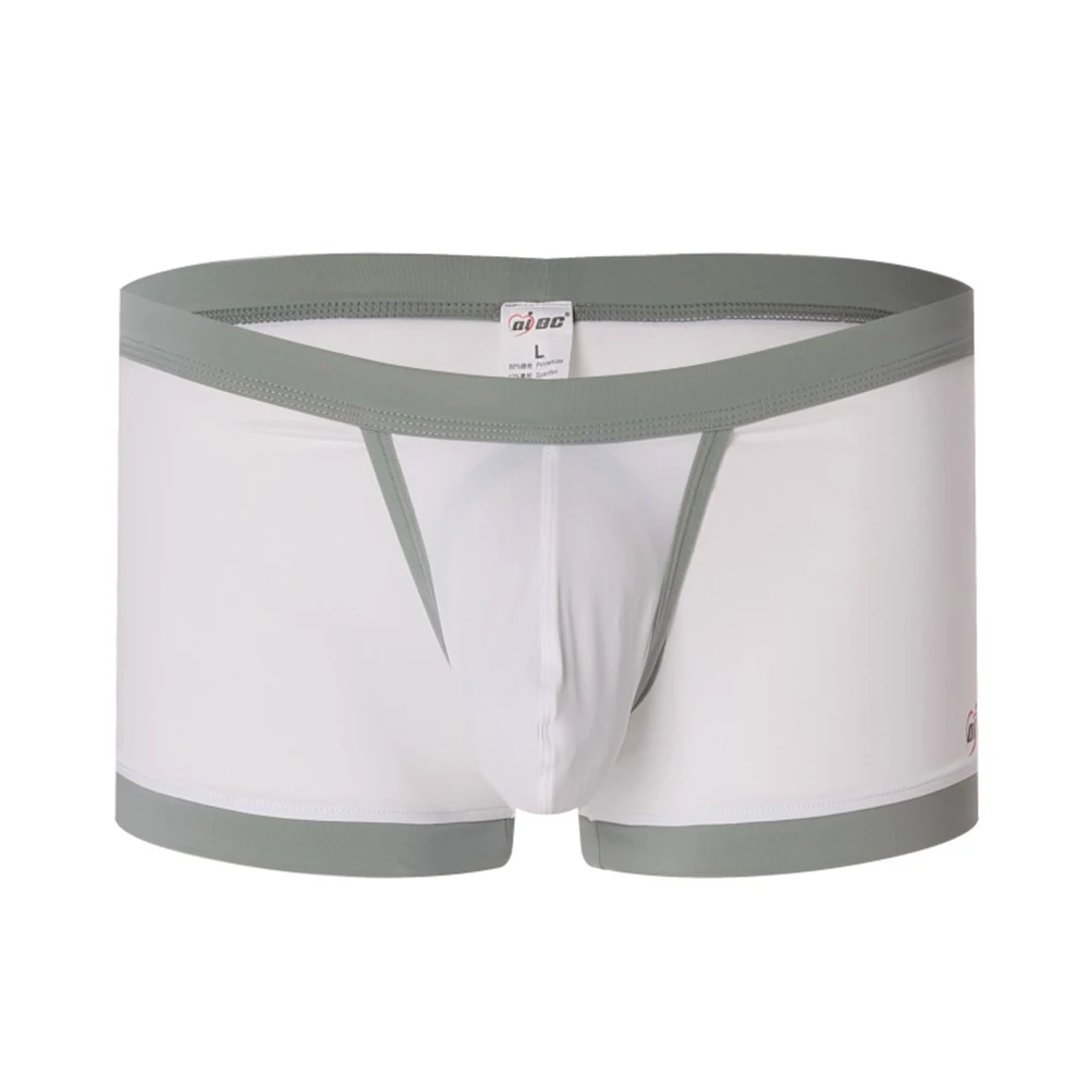 Men Ice Silk Space Cabin Boxer Shorts Suspended Sling Scrotum Lift Cutout Front Separated Pouch Anti Sagging Fertility Underwear