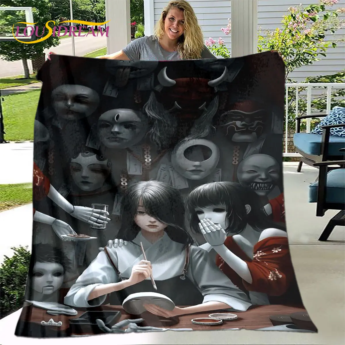 Junji Ito Tomie Kawakami Ghost Soft Plush Blanket,Flannel Blanket Throw Blanket for Living Room Bedroom Bed Sofa Picnic Cover