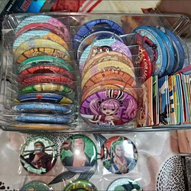 One Piece Monkey D. Luffy Roronoa Zoro Nami Surprise Blind Box Creative High Value DIY Double Flash Laser Badge Blind Draw Gift