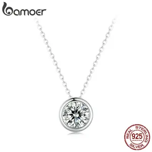 Bamoer-Krieger-Moissanitis von Diamanten für Frauen 925 Silber Siler, Farbe D VVS1, Hochzeitsschmuck, 1 Quilate 6 Hauptverkäufe lassen Halskette - №1