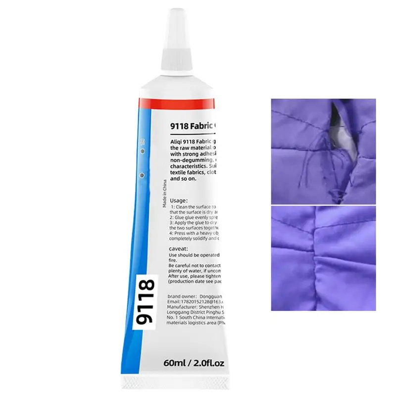 Fabric Glue For Clothing Flexible Fabric Fusion Glue No Sew 60ml Material Glue For Fabric Craft Supplies With Built-in Tip