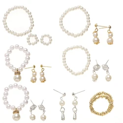 Bijoux en perles blanches pour poupées BJD, collier, bracelet, boucle d'oreille, accessoires de décoration à la mode, beurre 1/6