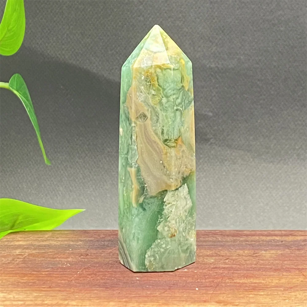 

Natural Green Crystal Tower Rare Green Crystal Magic Meditation Wand Home Decoration Ornaments Holiday Gifts