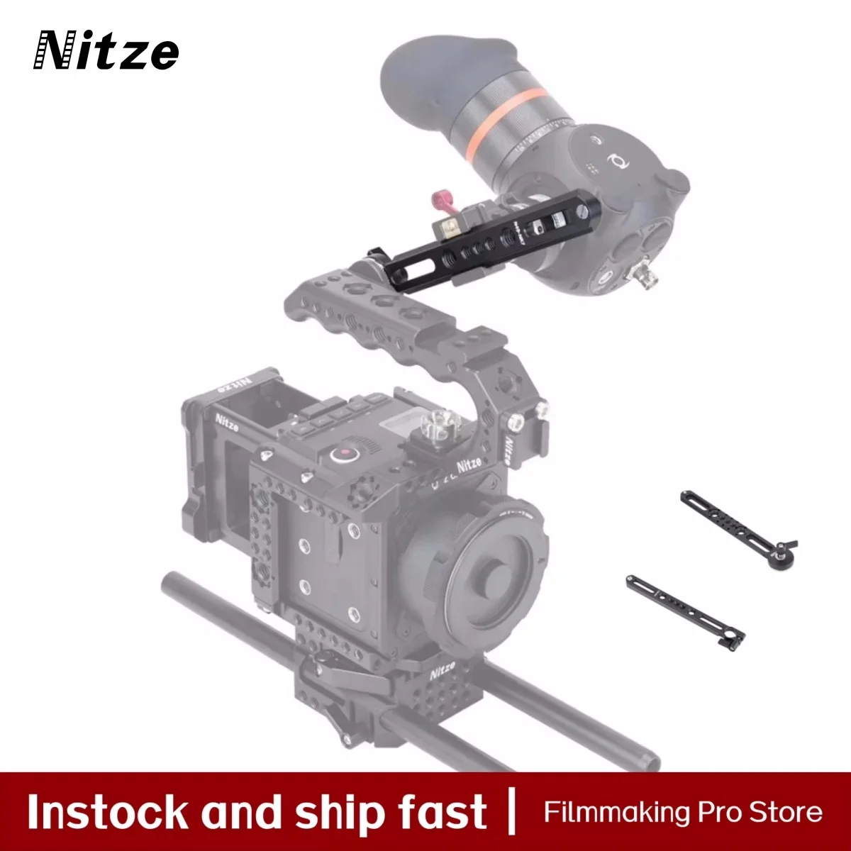 Nitze تمديد 15 مللي متر مشبك قضيب واحد إلى لوحة تركيب السكك الحديدية الناتو 7 "(178 مللي متر) لشاشات تثبيت السكك الحديدية الناتو