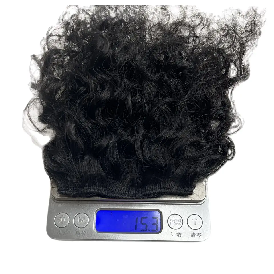 Flequillo de cabello humano rizado, flequillo Afro corto rizado para mujeres negras, Clip de cabello humano en flequillo, extensión de cabello, Color negro Natural