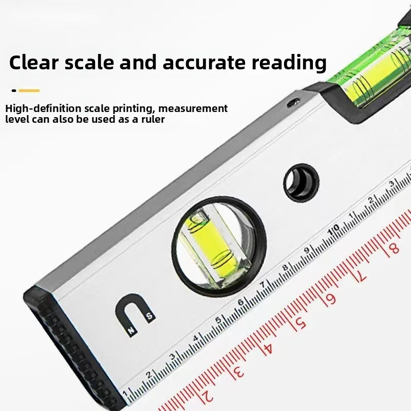 Магнитный торпедный уровень Duty, алюминиевый 3-флаконный противоударный пузырьковый уровень высокой видимости, инструмент для строительства, обработки металла