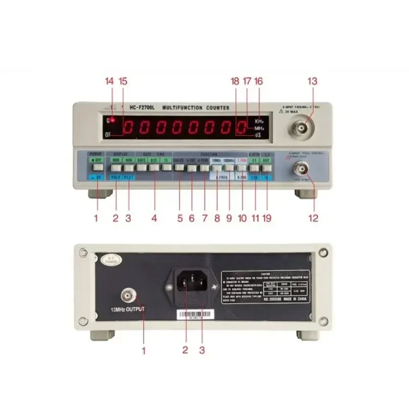 Frequency Meter 2.7G Frequency Crystal Oscillator Signal Counter Test 8 Led Display Hc-F2700L