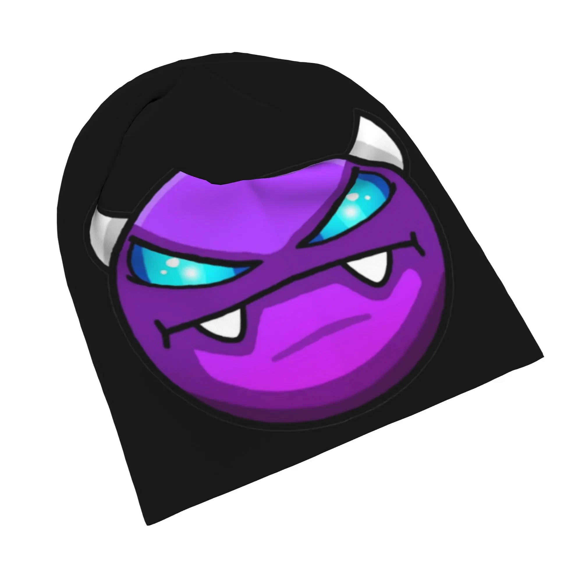Geometry Cube Game Dash Bonnet Hats Casual Outdoor Easy Demon Skullies Beanies Hat Men's Women's Warm Thermal Elastic Caps