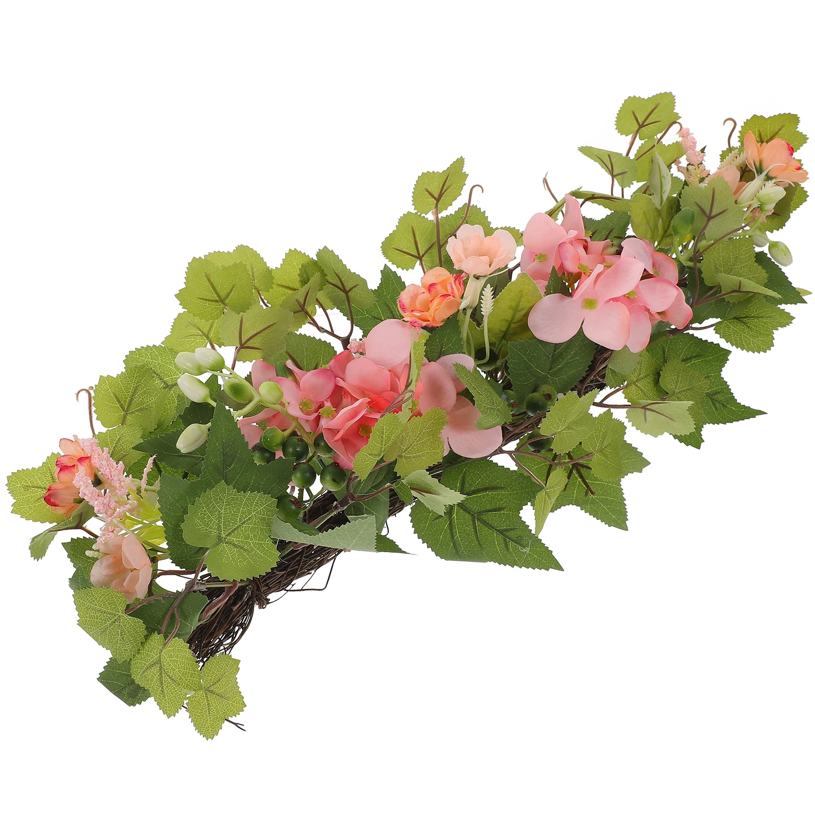 

Simulated Hydrangea Ornaments Pink Silk Flowers Holder Decor Living Room Wedding Party Home Shop Exhibit Artificial
