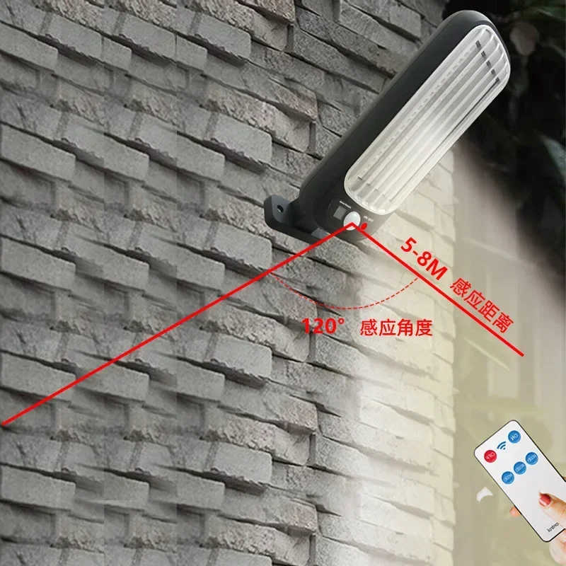 Remote Control Solar Induction Lamp Integrated Courtyard Street Lamp Human Body Induction Wall Lamp Outdoor Led Induction