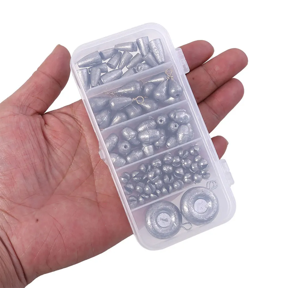 81 قطعة الغطاسون الصيد القابلة للإزالة الأوزان عدة جولة سبليت النار ثقالة البيض الصيد معالجة مجموعة باس الصيد معالجة اكسسوارات