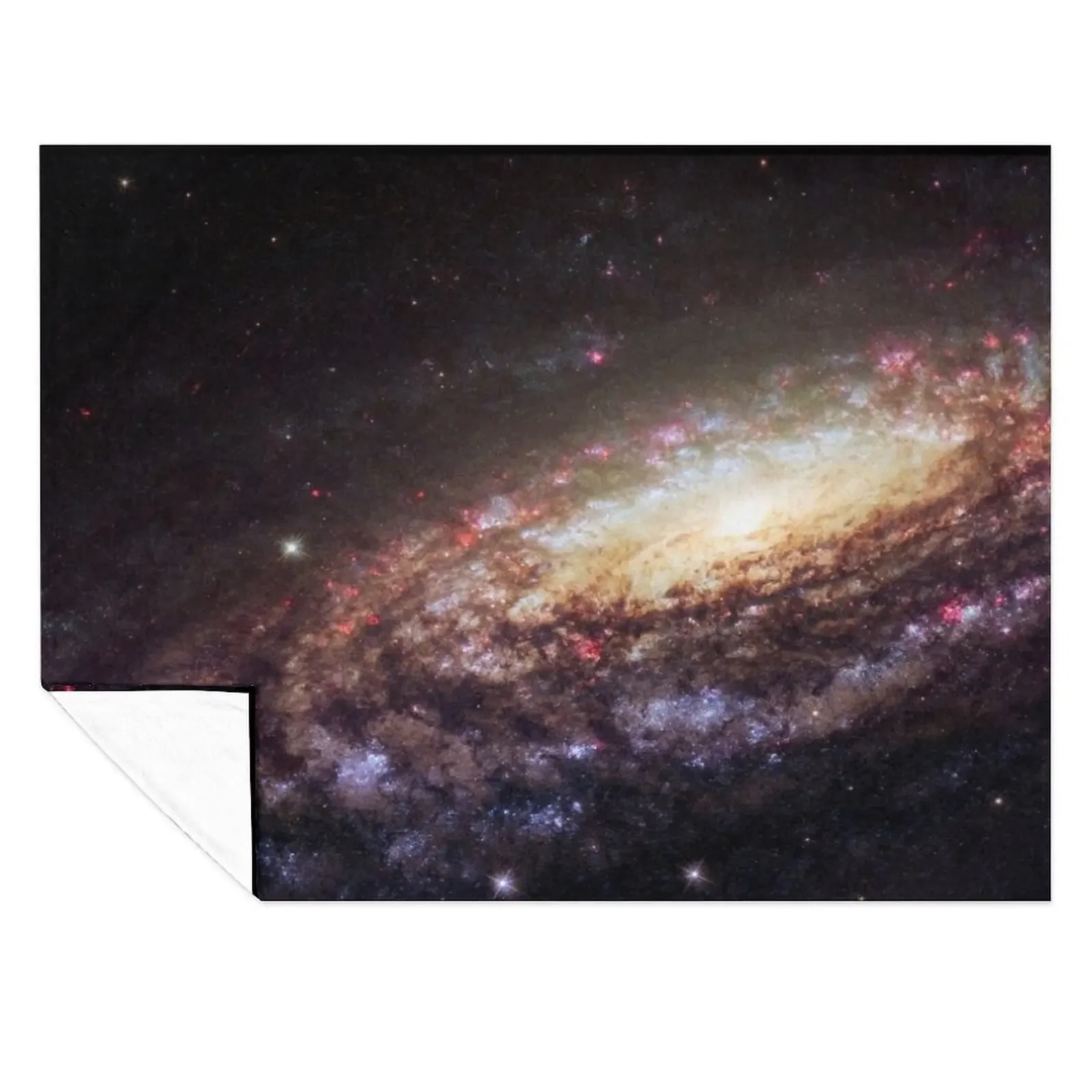 

Spiral Galaxy NGC 7331 Throw Blanket Beautifuls Warm Stuffeds Travel Blankets