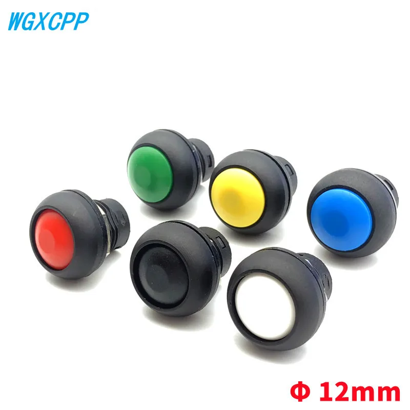 1/6 PCS,Mini Round Push Button Switch,PBS-33A Self-Locking/33B Self-reset,2Pin,12mm,3A 250VAC/1A 125VAC,Electrical Equipment