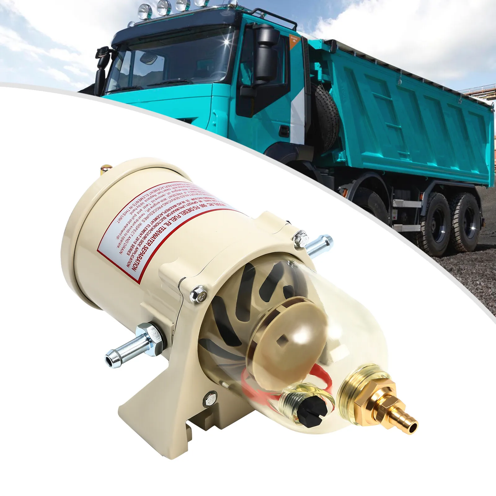 Kit de filtre séparateur d'eau, filtre à carburant 500FG 500FH, filtre Racor diesel marin pour camion, essence, séparateur d'eau et d'huile pour 60 GPH avec boulon