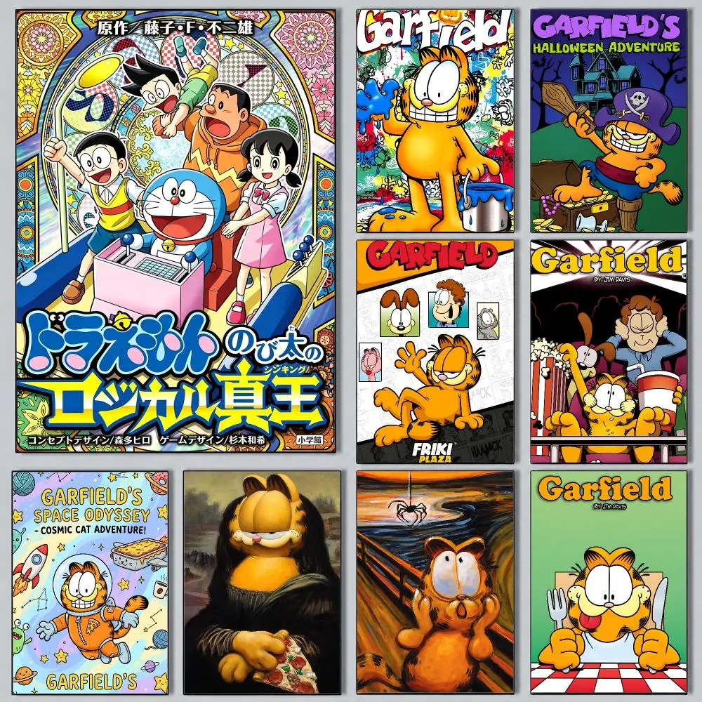 cartoon Garfield Poster Poster Pastel Cozy Aesthetic HD Poster Wall Art Print For Bedroom Dorm Room Decor Teen Girls Gift