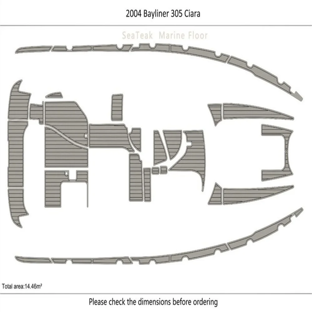 2004 Bayliner 305 Ciara BOW Cockpit swimming platform 6mm EVA TEAK Non-slip mat SeaDek MarineMat Gatorstep Style Self Adhesive