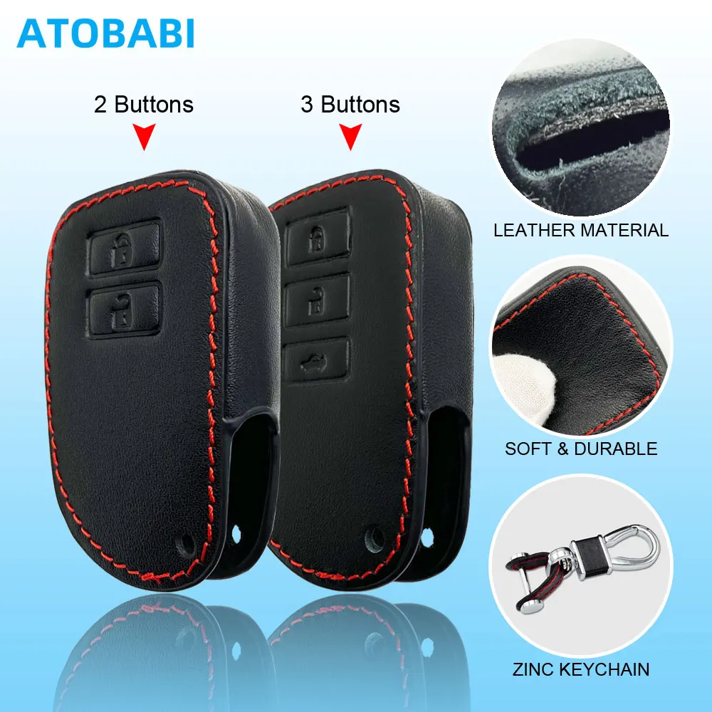 Кожаный чехол для автомобильного ключа для Toyota Yaris, Vios, Previa, Prado, Aygo, держатель для брелока, защитный чехол для смарт-ключа с дистанционным управлением.