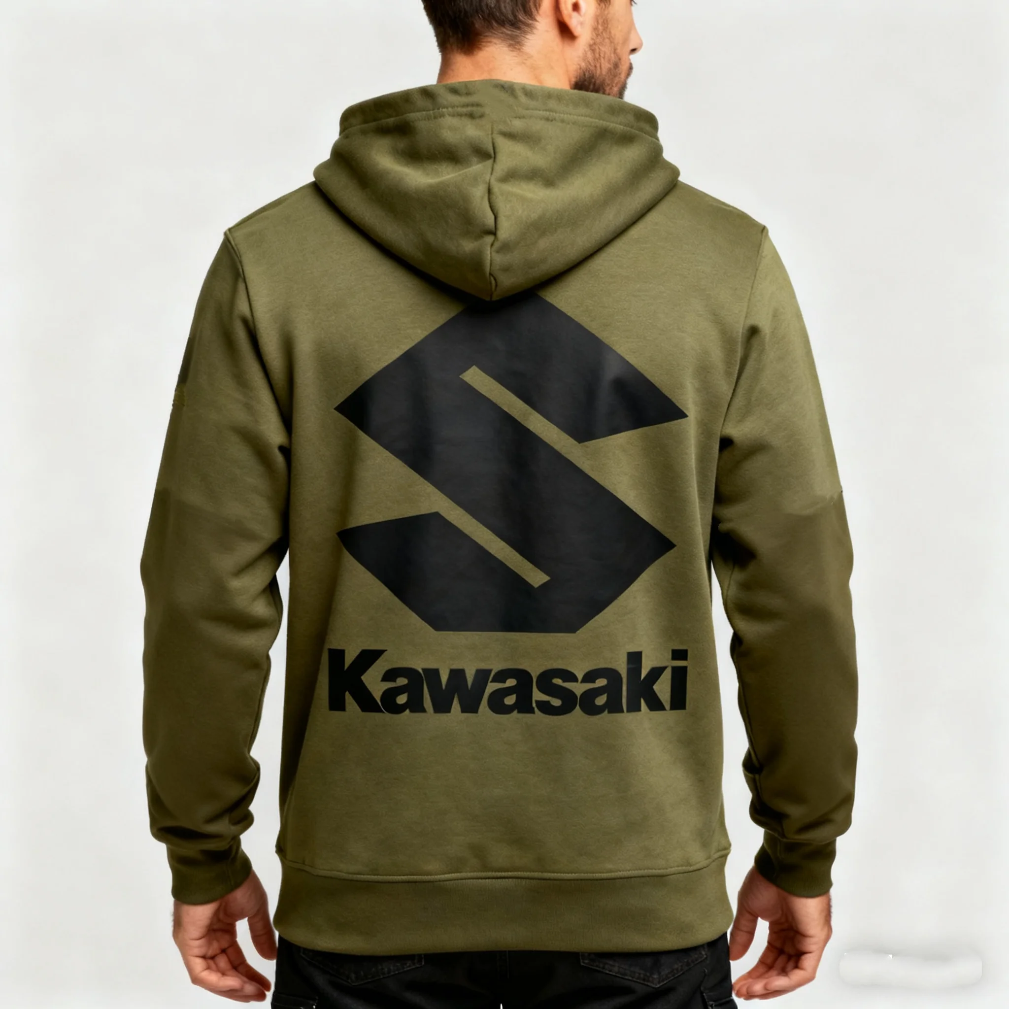 

New Winter Kawasaki 3D Printed Sports Hoodie, Children's and Adult Fleece Riding Sports Hoodie with Hat