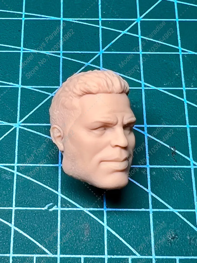 Unpainted 1/12 Men Soldier Super Hero Head Sculpt Monster Hulk White Model Head Fit 6inch Action Figure Body