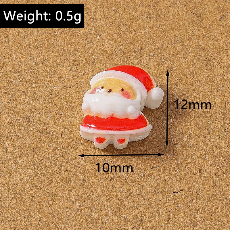 10 Stück Niedliche Weihnachts-Schneeflocken, Weihnachtsmann, Elch aus Kunstharz, Flache Cabochons für Scrapbooking, DIY Kinderschmuck, Haarspangen-Zubehör – Detail 12