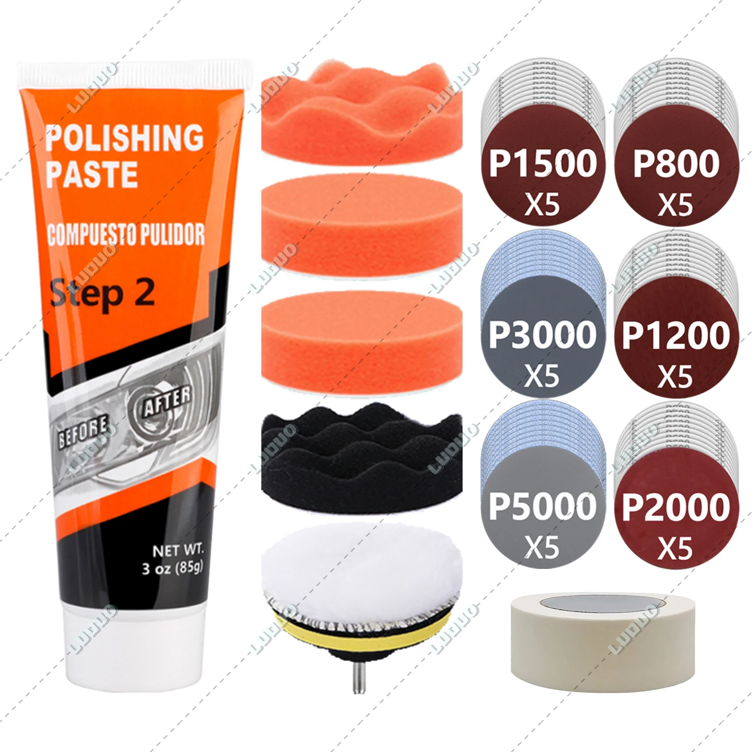 

Car Detailing Headlight Restoration Care Kit 85g Polishing Paste For Auto Light Repair Restore Oxidation Hazy Yellow Scratch