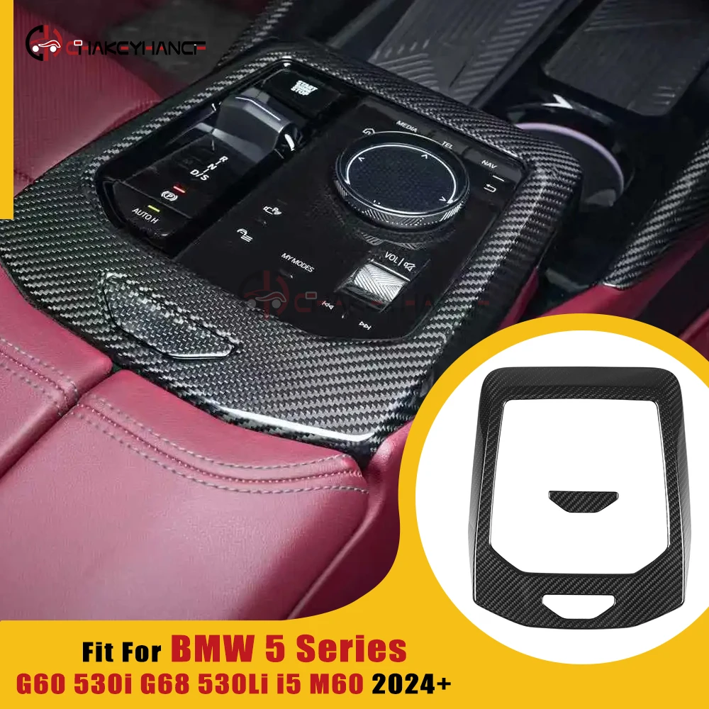 

Carbon Fiber Center Console Panel Decoration Cover Car Interior Accessories for 2024 BMW 5 Series I5 M60 G60 530i G68 530
