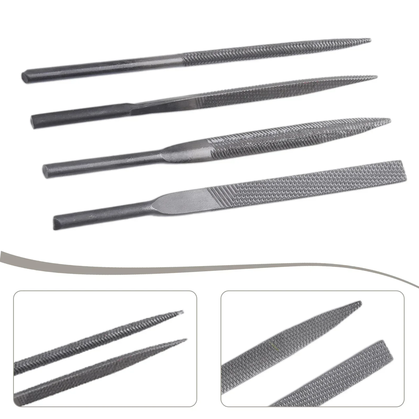 1pc 140mm Mini Needle File Pneumatic File Blades Flat Half Round Triangle Round File For Stone Glass Metal Carving Hand Tool