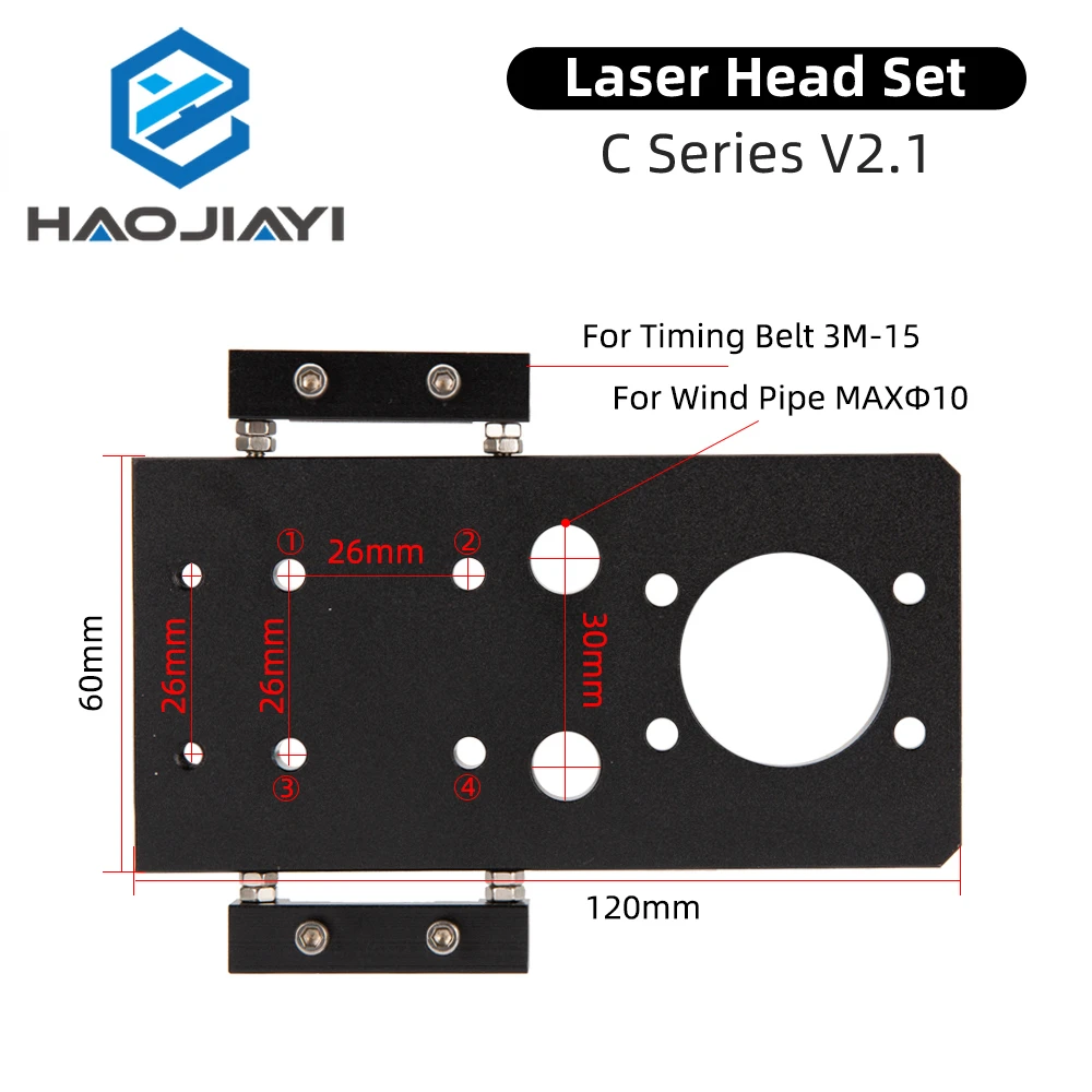 C Series CO2 Laser Head Set with Lens 1st 2nd Mirror Mount 25mm Laser Head Kit for CO2 Engraving Cutting Machine Parts