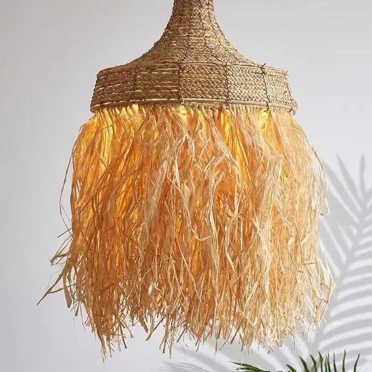 2026 New Design Handmade Woven Rattan Grass Thailand Japanese Simple Natural Australia House Popular Pendant Lamps Lights