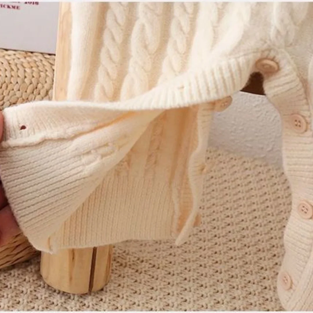 طفل رضيع الملابس كابل رومبير 0-24 متر الوليد بنين بنات دافئ محبوك نيسيي مطاطا الكفة زر الجانب الخريف بذلة غير رسمية