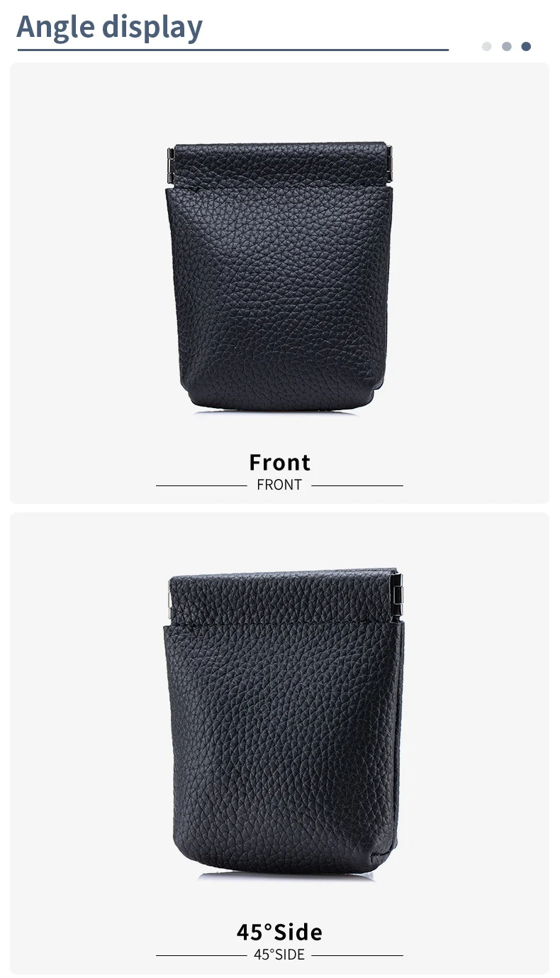 Echtes Leder Mini Kieselstein Geldbörse Brieftasche Schlüssel Tasche Tragbare Kopfhörer Schrapnell Lagerung Lippenstift Karte Halter Beutel Männer Frauen – Detail 11