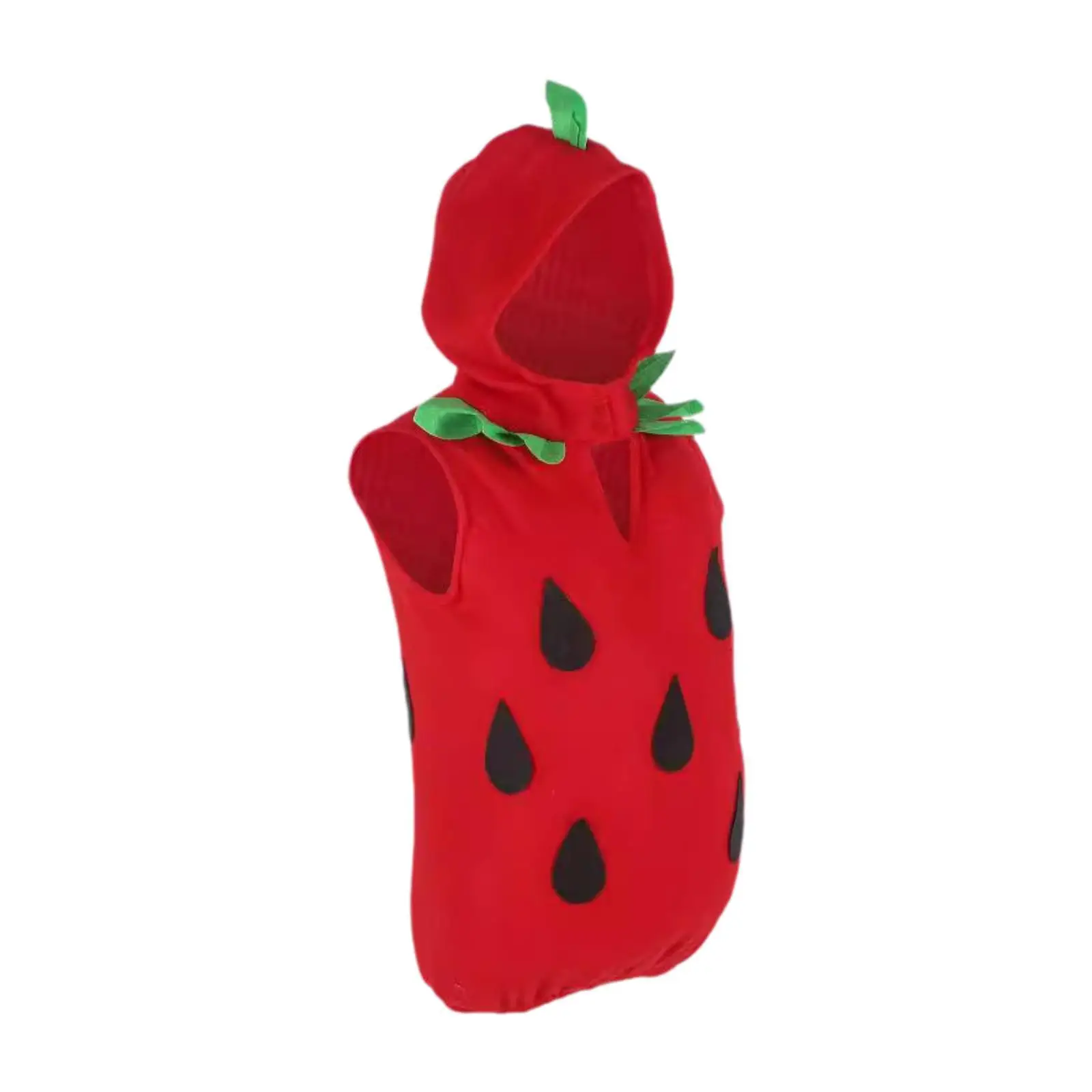 Kids Funny Fruit Costume Strawberry Vest Hooded Romper Cosplay Girls Halloween Christmas Apparel for Party Stage Events