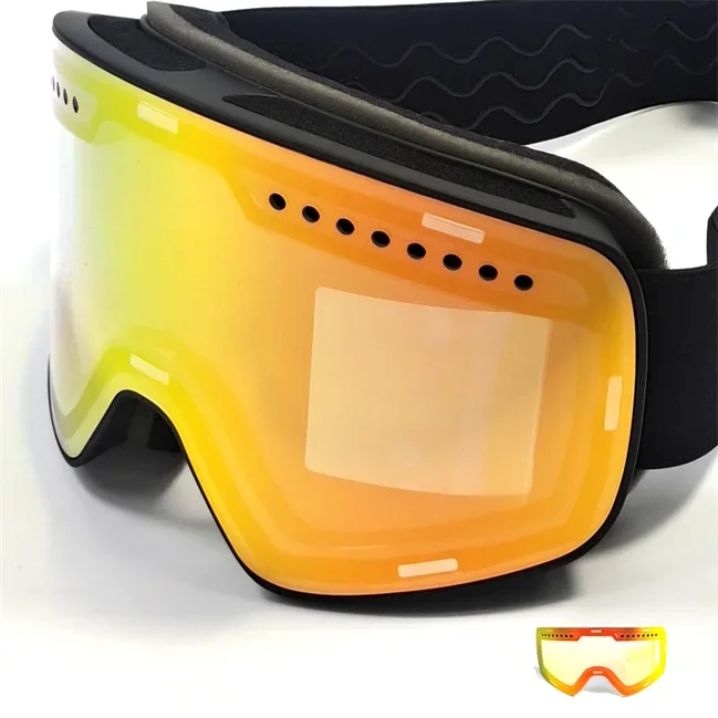 New Anti-fog UV400 Ski Goggles Magnetic Interchangeable Lenses Snow Goggles