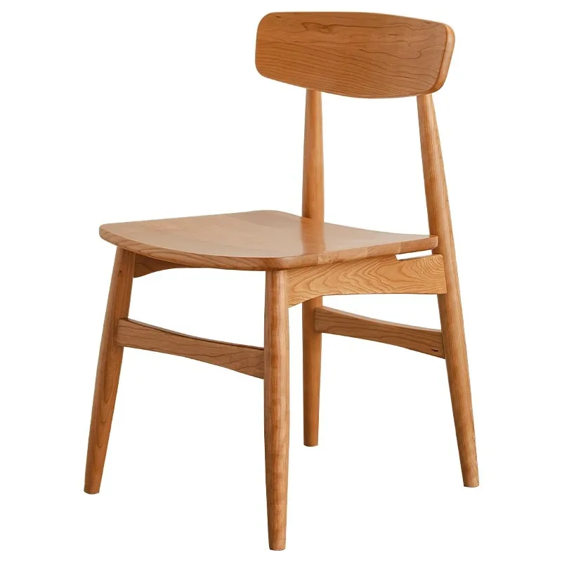 

Cherry wood comfortable chair modern home solid wood back book chair