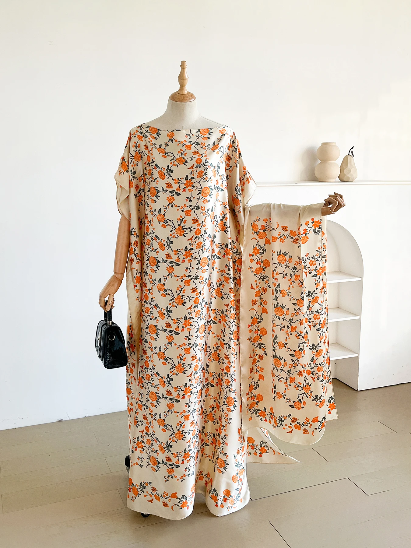African Dresses For Women Full Printed Muslim Hijab Kaftan Middle East Traditional Ramadan Summer Abaya Clothing Shawl Scraf