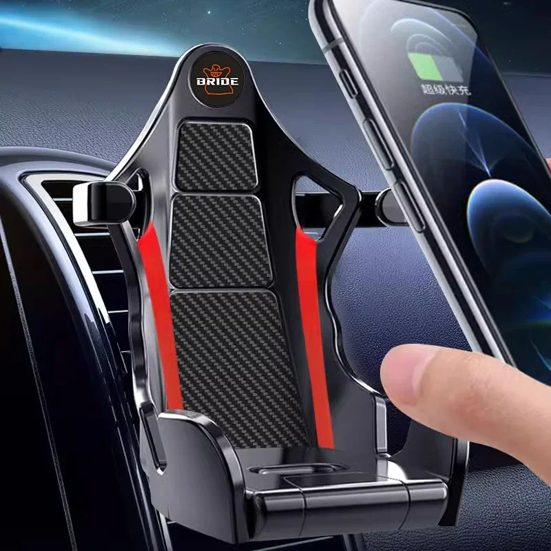 BRIDE RECARO Racing Seat Phone Holder Universal Air Vent Car Navigation Bracket GPS Clip