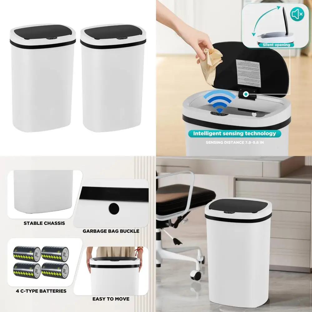 

Automatic Touch-Free 13 Gallon Kitchen Trash Can with High-Capacity Motion Sensor for Home Use