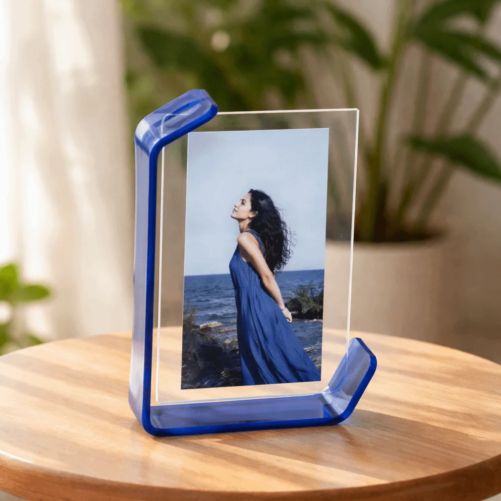 Creative 5/6/7/8 Inch Acrylic Photo Frame Transparent Modern Poster Frame Decorative Photo Stand Tabletop Display