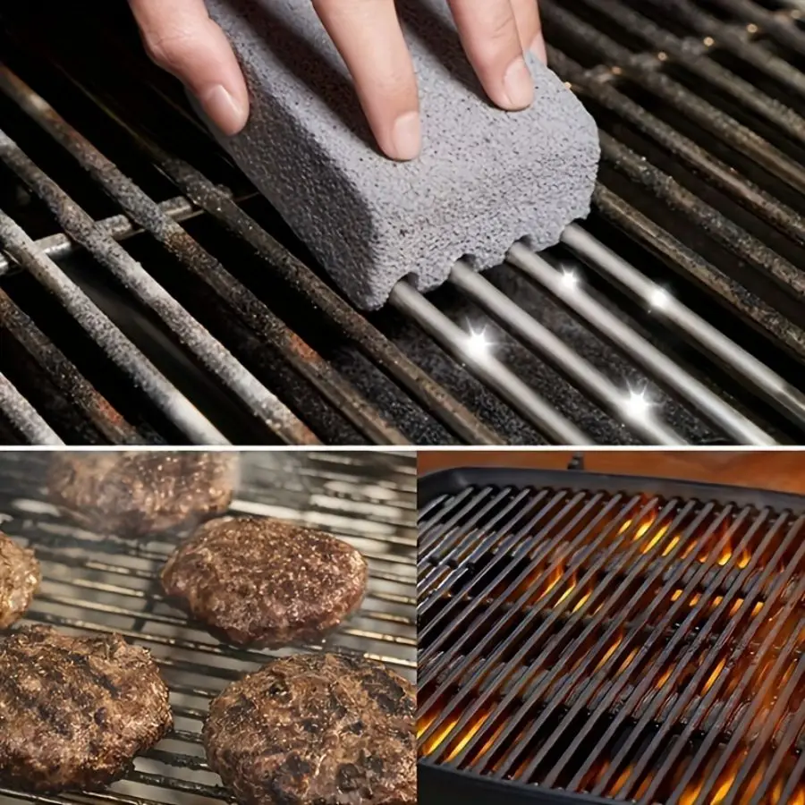 4 Pcs Grill Griddle Cleaning Brick Block Ecological Grill Cleaning Brick Descaling Cleaning Stone BBQ Racks For Removing Stains