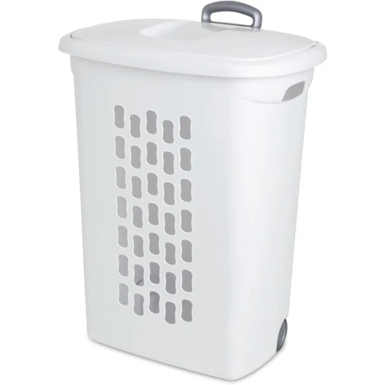 Ultra Wheeled Laundry Hamper with Lid, Handle and Wheels for Easy Rolling of Clothes to and from The Laundry Room