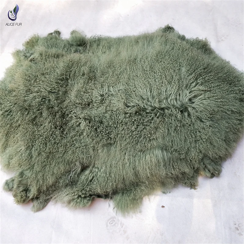 Mongolian Sheepskin Pelt Tibetan Curly Sheepskin rug For Area Rug Carpet Chair Covers