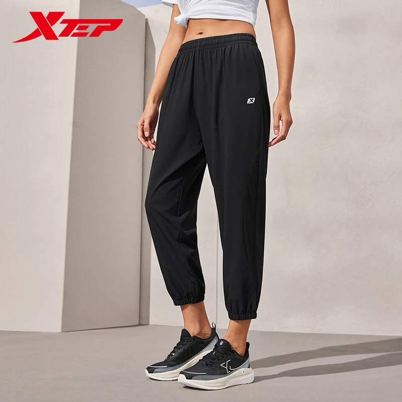 Xtep tkane przycięte spodnie damskie 2024 letnie szybkoschnące damskie spodnie dresowe sporty treningowe oddychające spodnie 876228690047