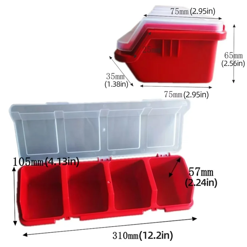 Plastic Tool Storage Box Connection Parts with Cover, Hardware Accessories, Screw Organizer Toolbox Components for DIY