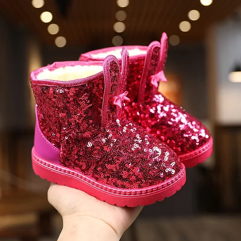 2025 Autumn Winter Baby Boys Girls Boots   Children Casual Shoes Outdoor Anti-slip Infant Shoes Plush Kids Ankle Boots