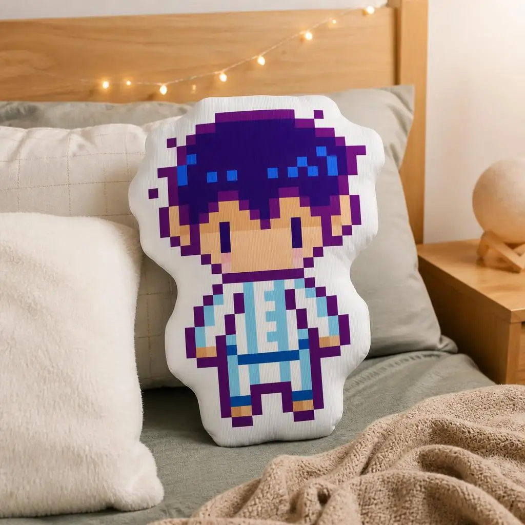 Omori Mari Pixel Game Plush Pillow Cushion Irregular Stuffed Throw Pillow Home Decor Gift Sofa Bed Couch