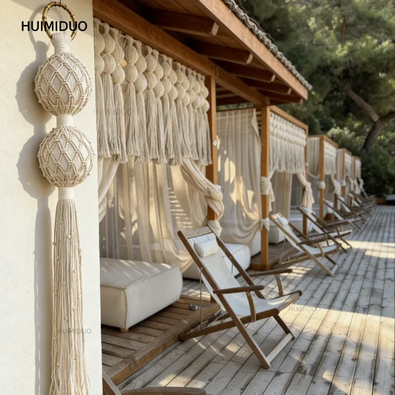 Boho Macrame Tassel Cotton Fringe Handmade Wall Hanging Decor Natural Style Home Decoration