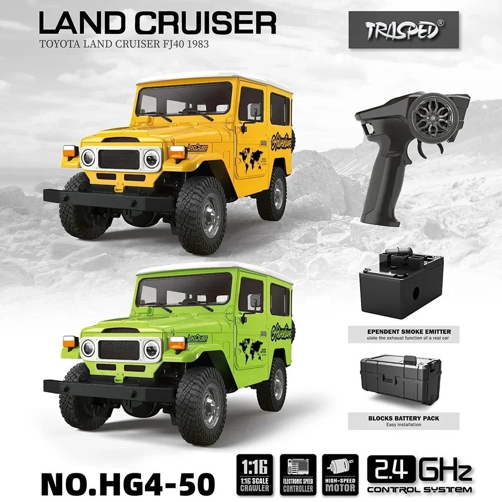 

1:16 FJ40 RC High Speed Off-road Truck Four-wheel Drive Electric Car with Semi-trailer Kit GH4-50 Toy Children's Gift
