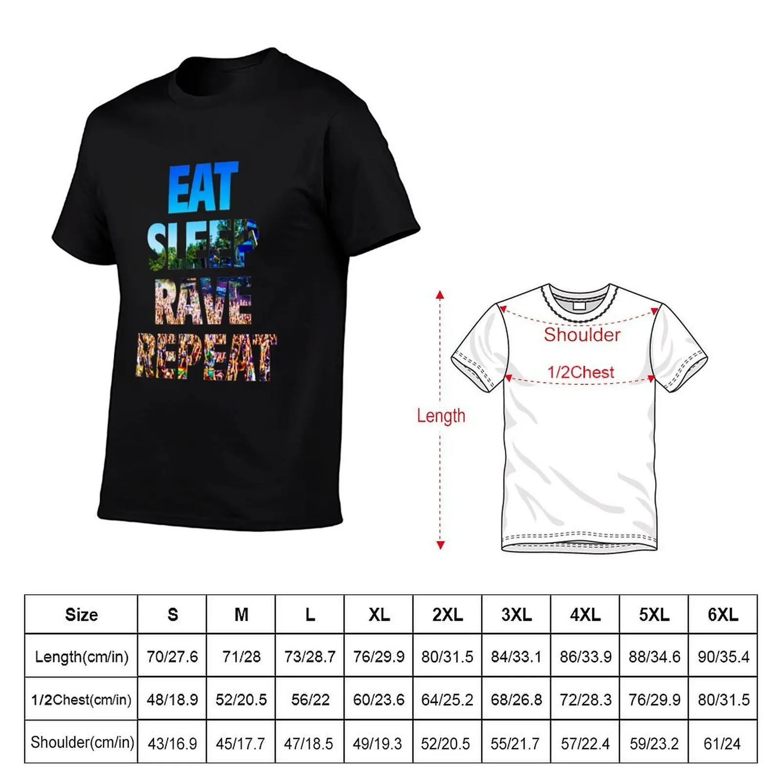 Eat Sleep Rave Repeat T-Shirt blacks quick drying mens white t shirts