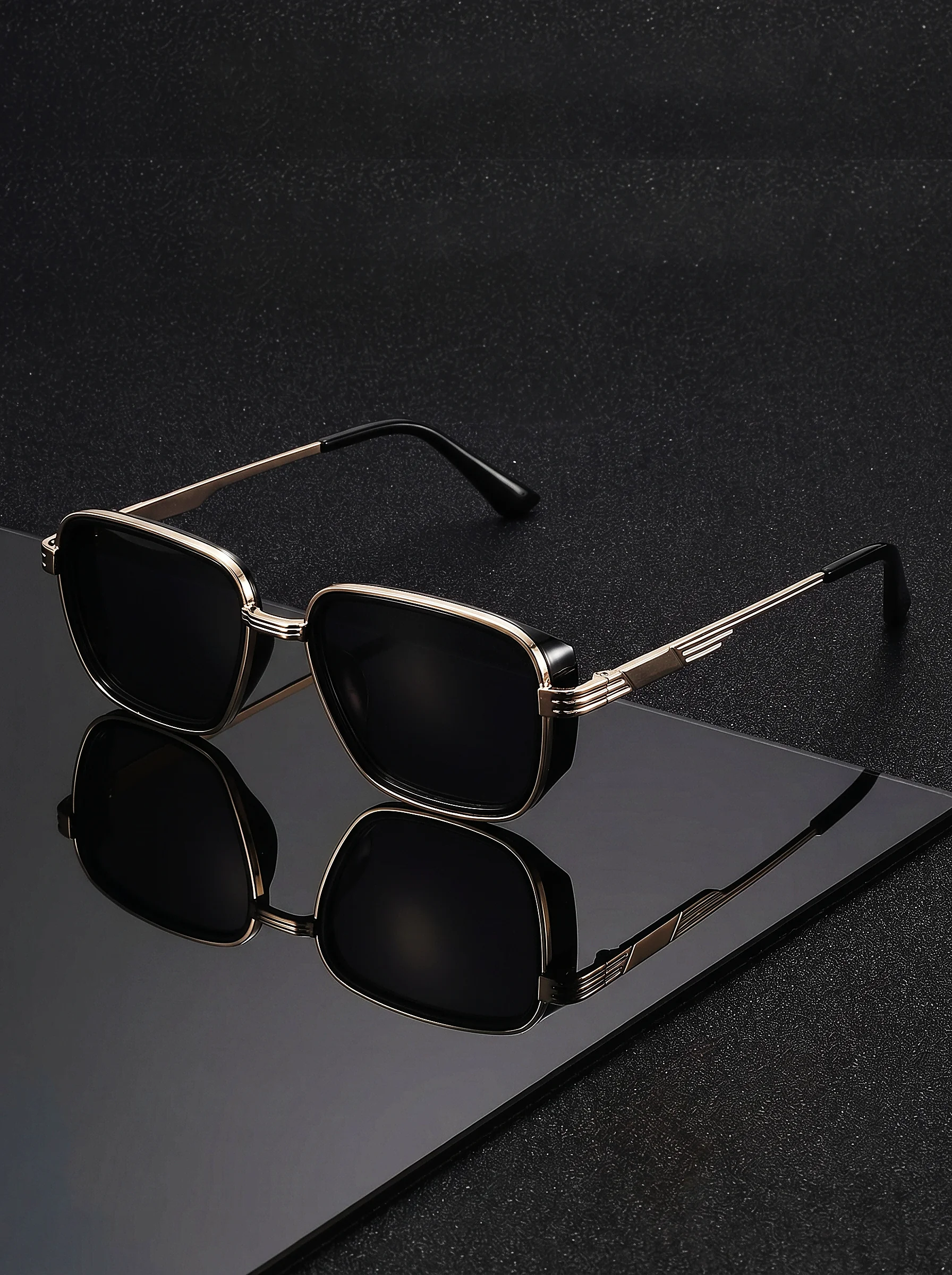VIOLA MAG Retro Square Sunglasses Unisex, Vintage Sunglasses, Fashionable Oversized Sunglasses with Free Storage Case image 4