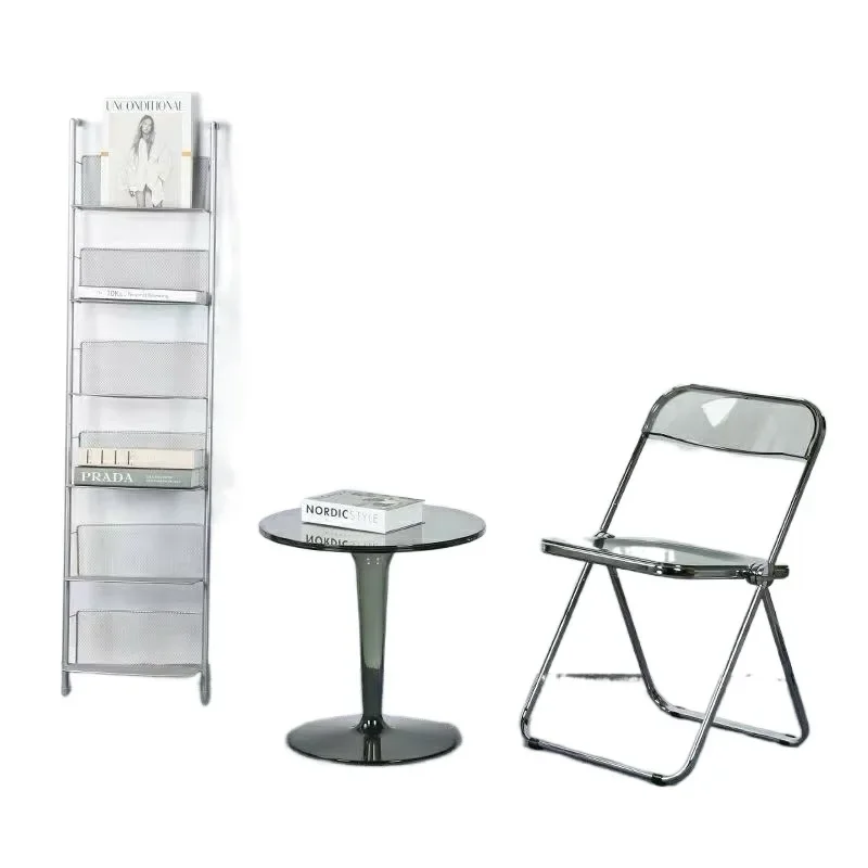 Medieval floor-to-ceiling multi-layer newspaper shelf studio shooting display magazine storage bookshelf
